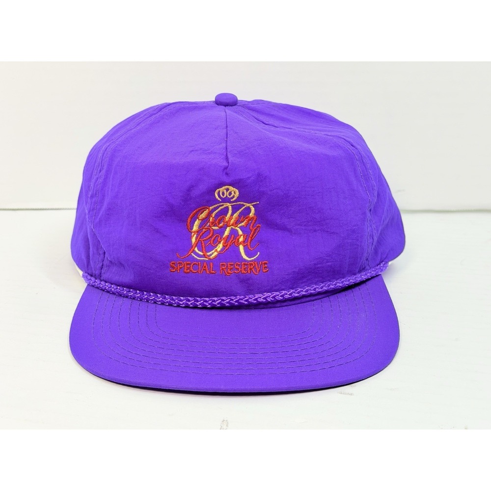 Vintage Crown Royal Special Reserve Snapback Hat Cap Purple NOS Deadstock USA